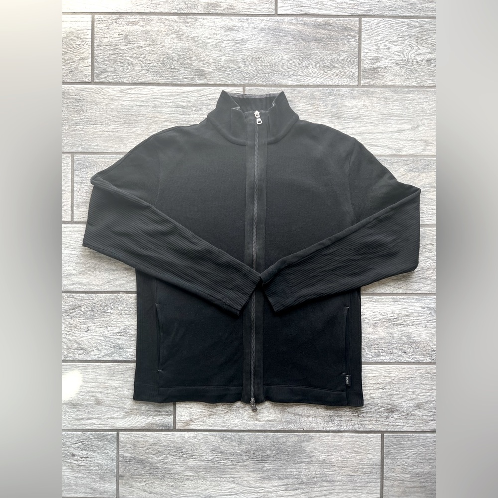 Men's Hugo Boss Zip Up | M | Black | 100% Thick Cotton